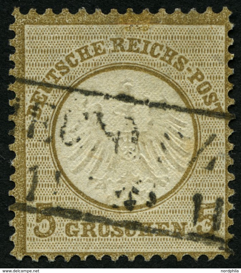 Dt. Reich 6I O, 1872, 5 Gr. Ockerbraun Mit Plattenfehler Fleck Im Bogen Der Rechten 5, Repariert Wie Pracht, Mi. 300.- - Used Stamps