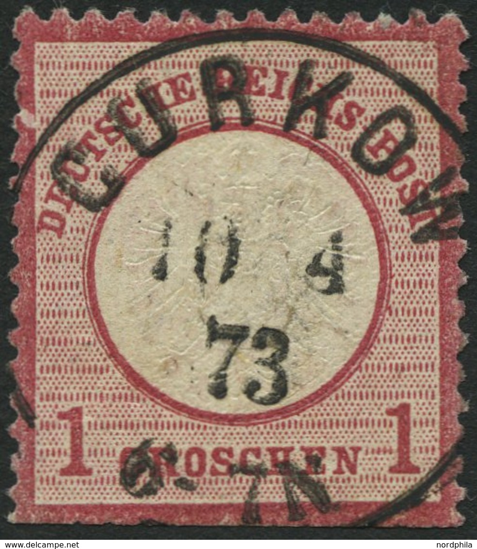 Dt. Reich 19IV O, 1872, 1 Gr. Rotkarmin Mit Plattenfehler Rahmen Links Neben TS In Deutsche Gebrochen, Zentrischer K1 GU - Oblitérés