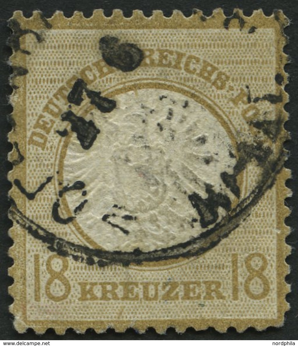 Dt. Reich 28 O, 1872, 18 Kr. Schwärzlichocker, K1 OFFENBACH, Feinst (Zahnfehler Und Etwas Bügig), Fotobefund Sommer, Mi. - Usados