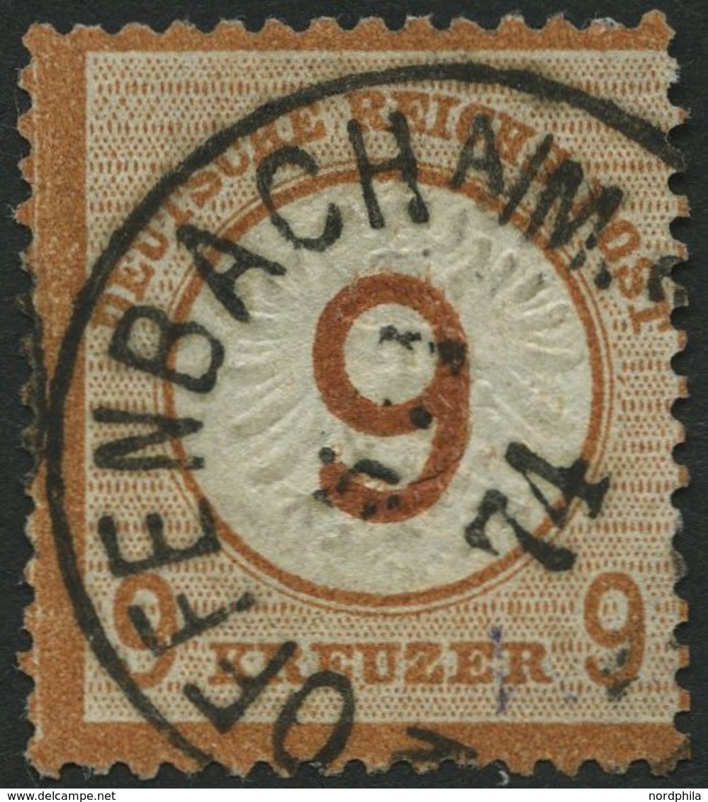 Dt. Reich 30 O, 1874, 9 Auf 9 Kr. Braunorange, K1 OFFENBACH, Normale Zähnung, Pracht, Mi. 600.- - Gebraucht