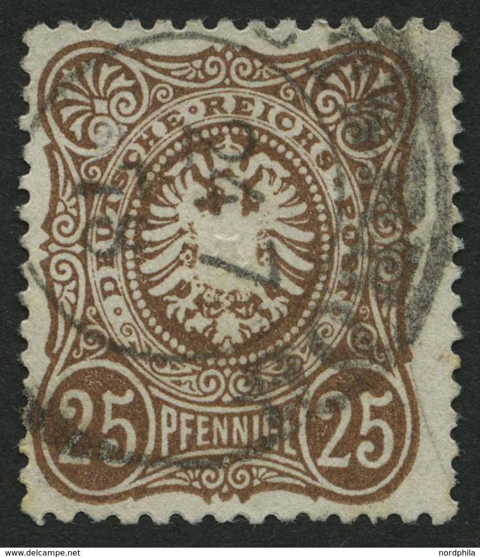 Dt. Reich 35b O, 1878, 25 Pfe. Gelbbraun, üblich Gezähnt Pracht, Gepr. Jäschke-L., Mi. 130.- - Used Stamps