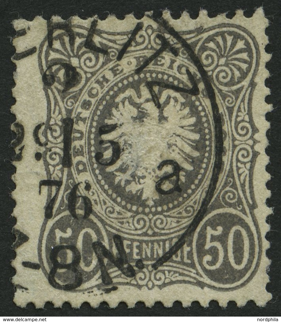 Dt. Reich 36b O, 1875, 50 Pfe. Schwarzgrau, Helle Stelle Sonst Pracht, Gepr. Zenker, Mi. 450.- - Oblitérés