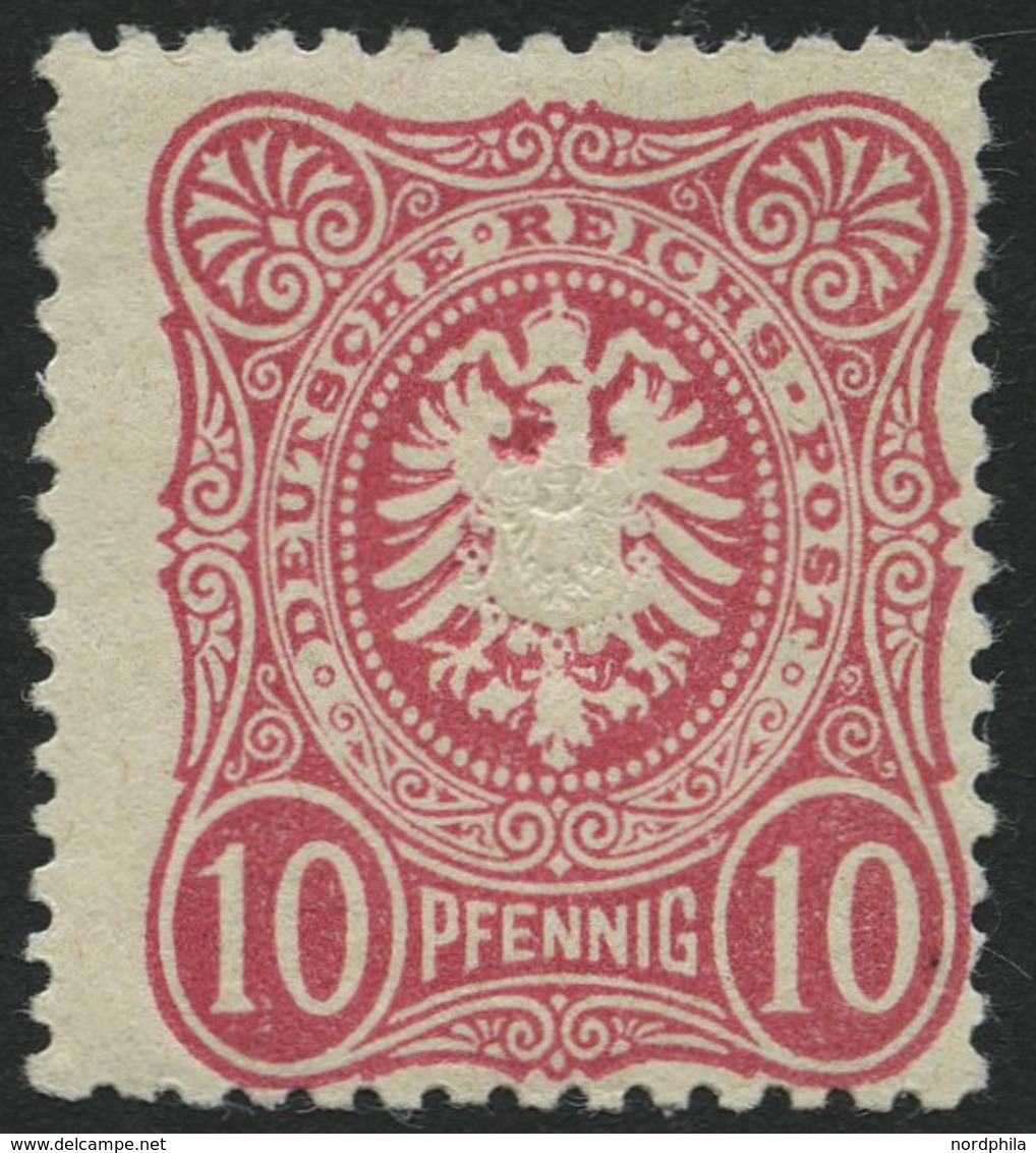 Dt. Reich 41a **, 1880, 10 Pf. Lebhaftkarmin, Postfrisch, üblich Gezähnt Pracht, Gepr. Jäschke-L., Mi. 120.- - Usados