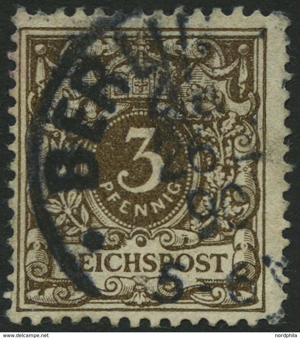Dt. Reich 45aa O, 1889, 3 Pf. Dunkelbraun, Pracht, Gepr. Zenker, Mi. 85.- - Oblitérés