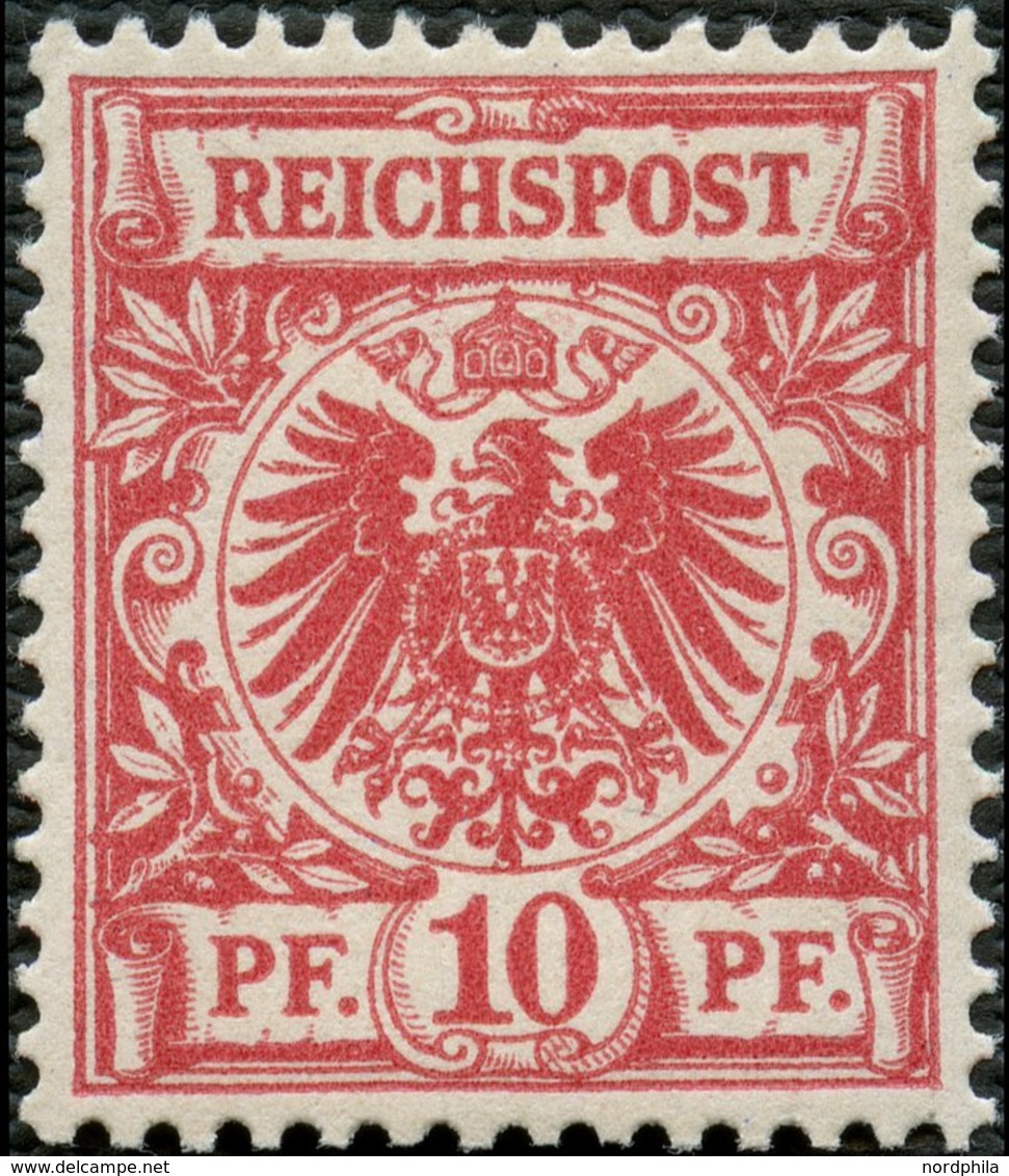 Dt. Reich 47b **, 1890, 10 Pf. Braunrosa, Postfrisch, Pracht, Kurzbefund Wiegand, Mi.120.- - Oblitérés