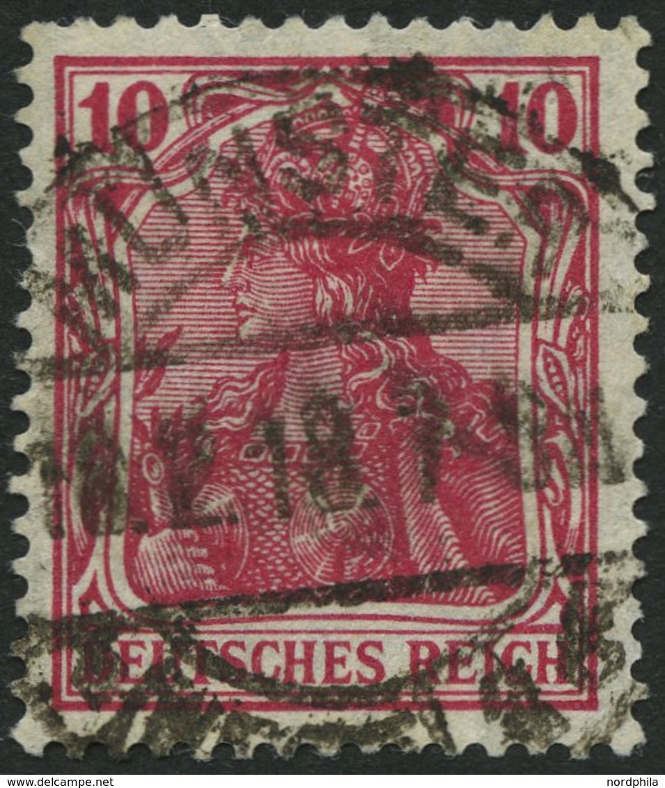 Dt. Reich 86IId O, 1915, 10 Pf. Karmin Kriegsdruck, Normale Zähnung, Pracht, Gepr. Jäschke-L., Mi. 110.- - Used Stamps