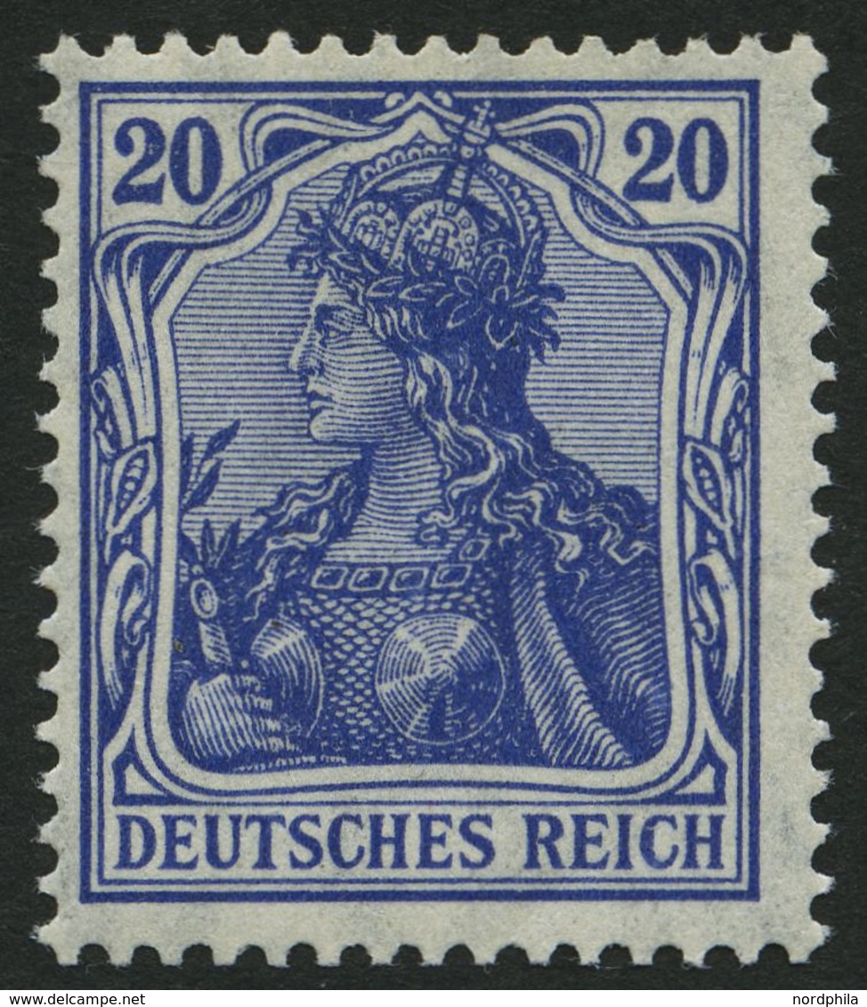 Dt. Reich 87IIa **, 1915, 20 Pf. Lilaultramarin Kriegsdruck, Pracht, Gepr. Jäschke, Mi. 55.- - Used Stamps