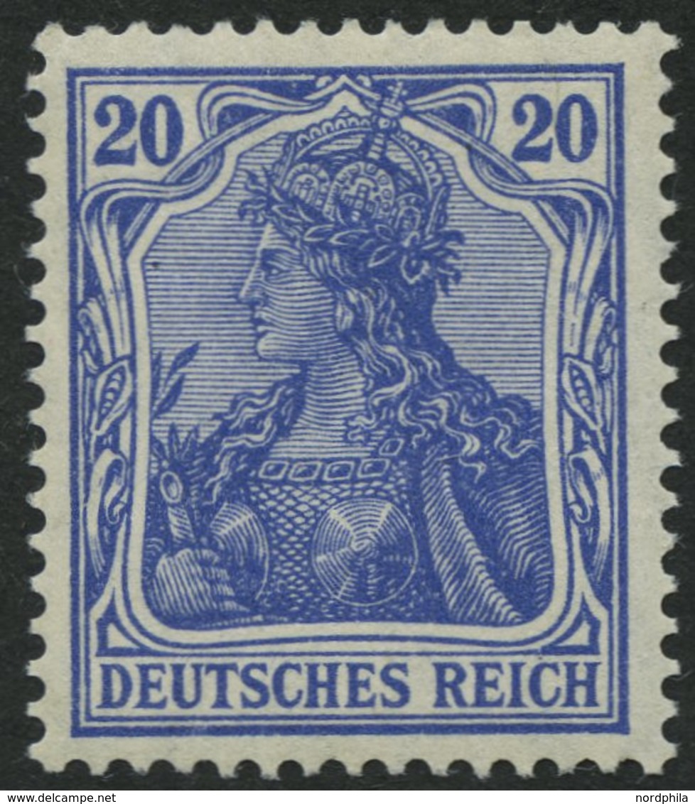Dt. Reich 87IIc **, 1915, 20 Pf. Blauviolett Kriegsdruck, Pracht, Gepr. Jäschke-L., Mi. 55.- - Oblitérés