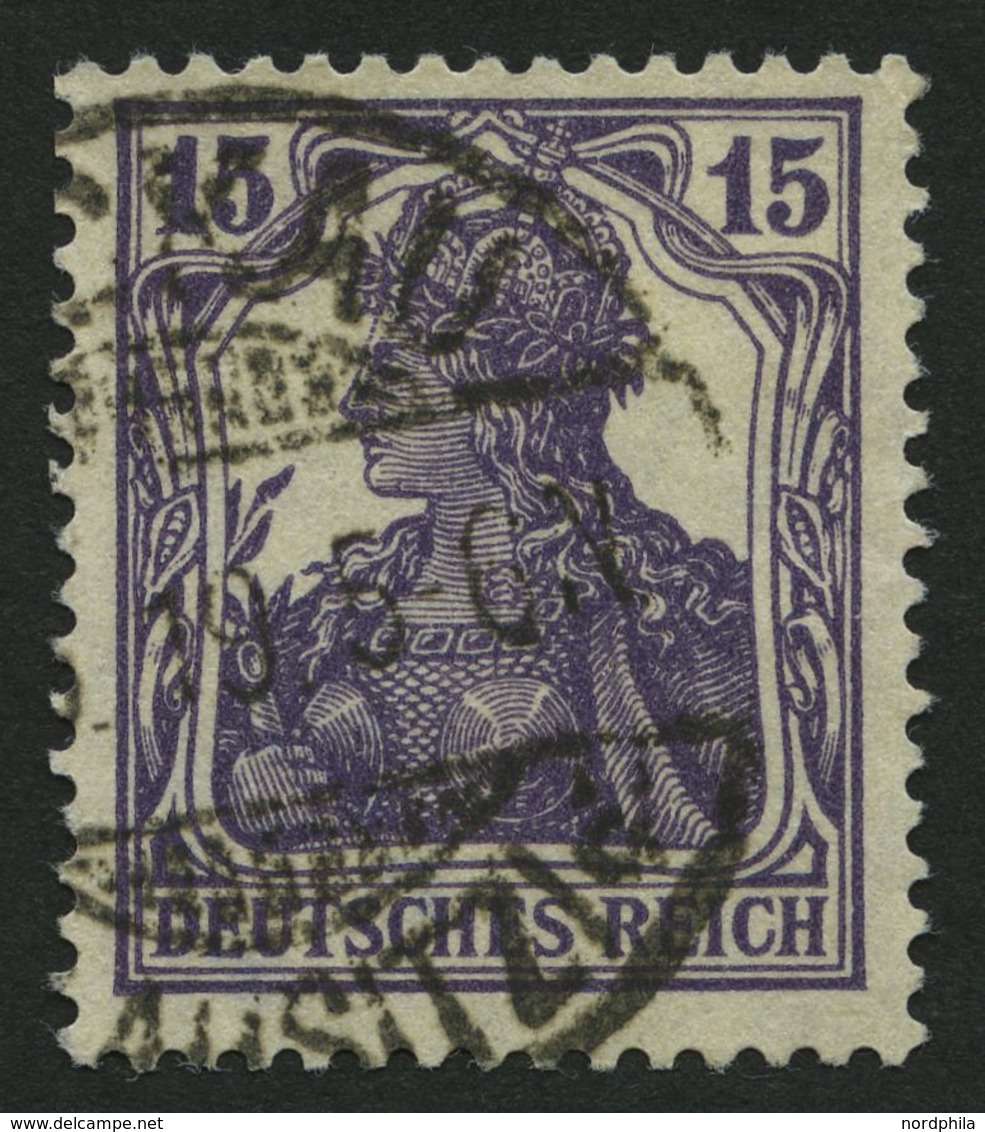 Dt. Reich 101c O, 1917, 15 Pf. Dunkelblauviolett, Pracht, Gepr. Infla, Mi. 200.- - Gebraucht