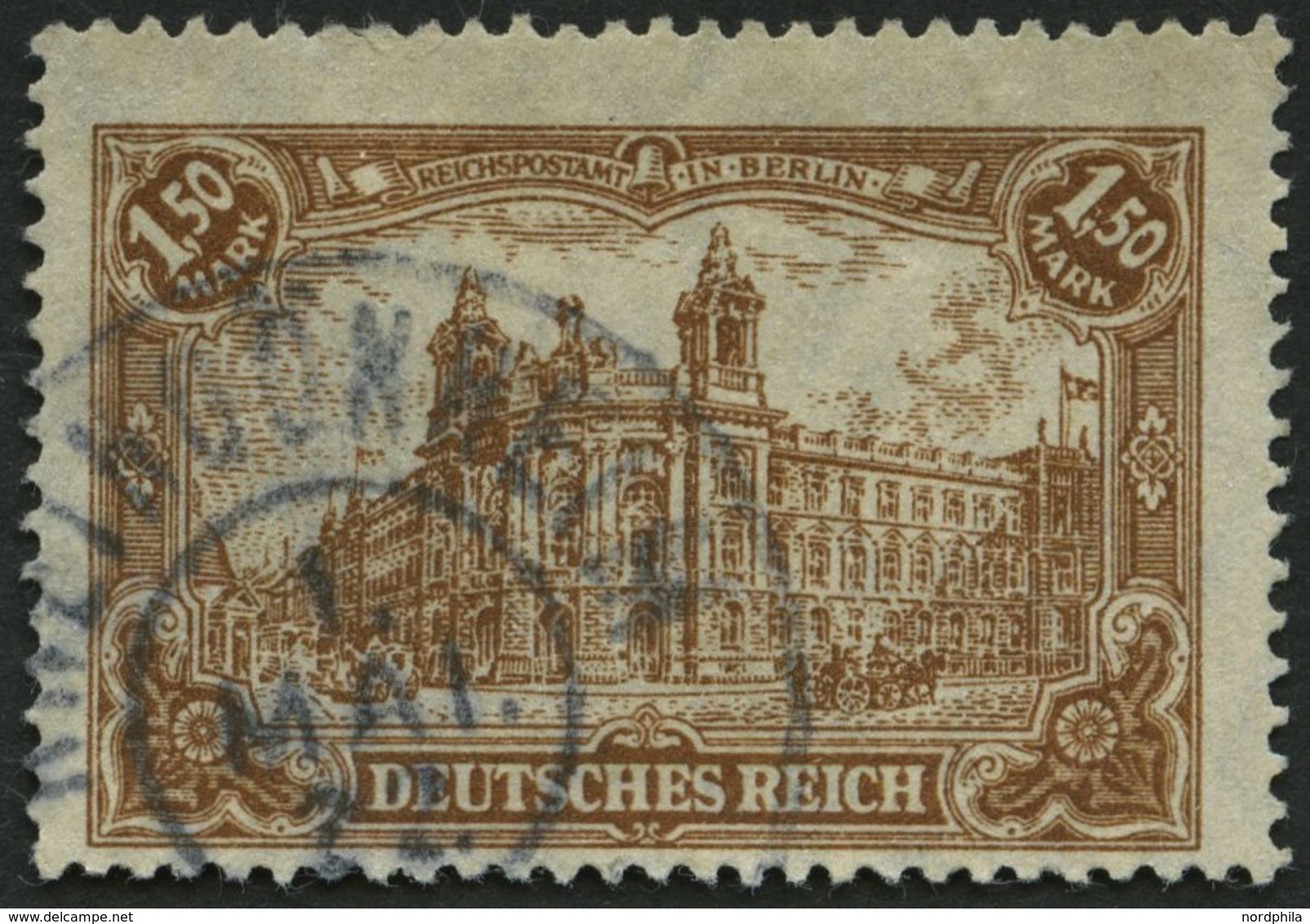 Dt. Reich 114c O, 1920, 1.50 M. Braun, Pracht, Gepr. Infla, Mi. 120.- - Oblitérés