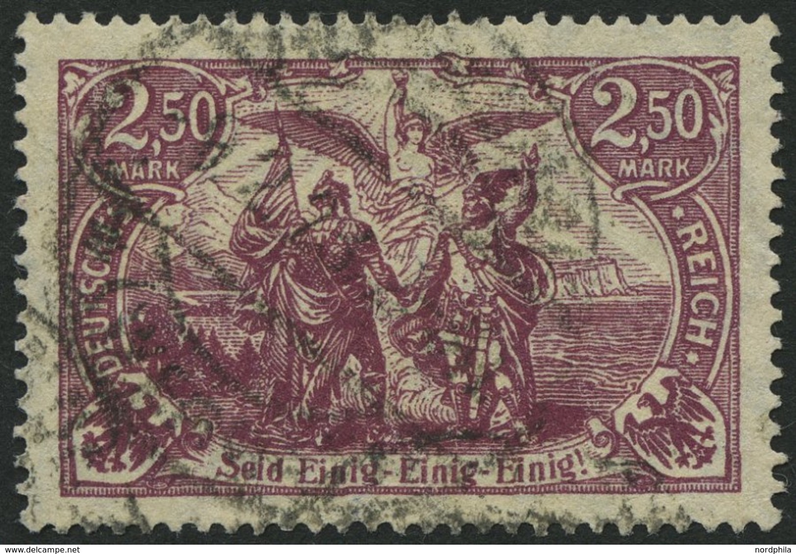 Dt. Reich 115d O, 1920, 2.50 M. Dunkelpurpur, Pracht, Gepr. Infla, Mi. 250.- - Gebraucht
