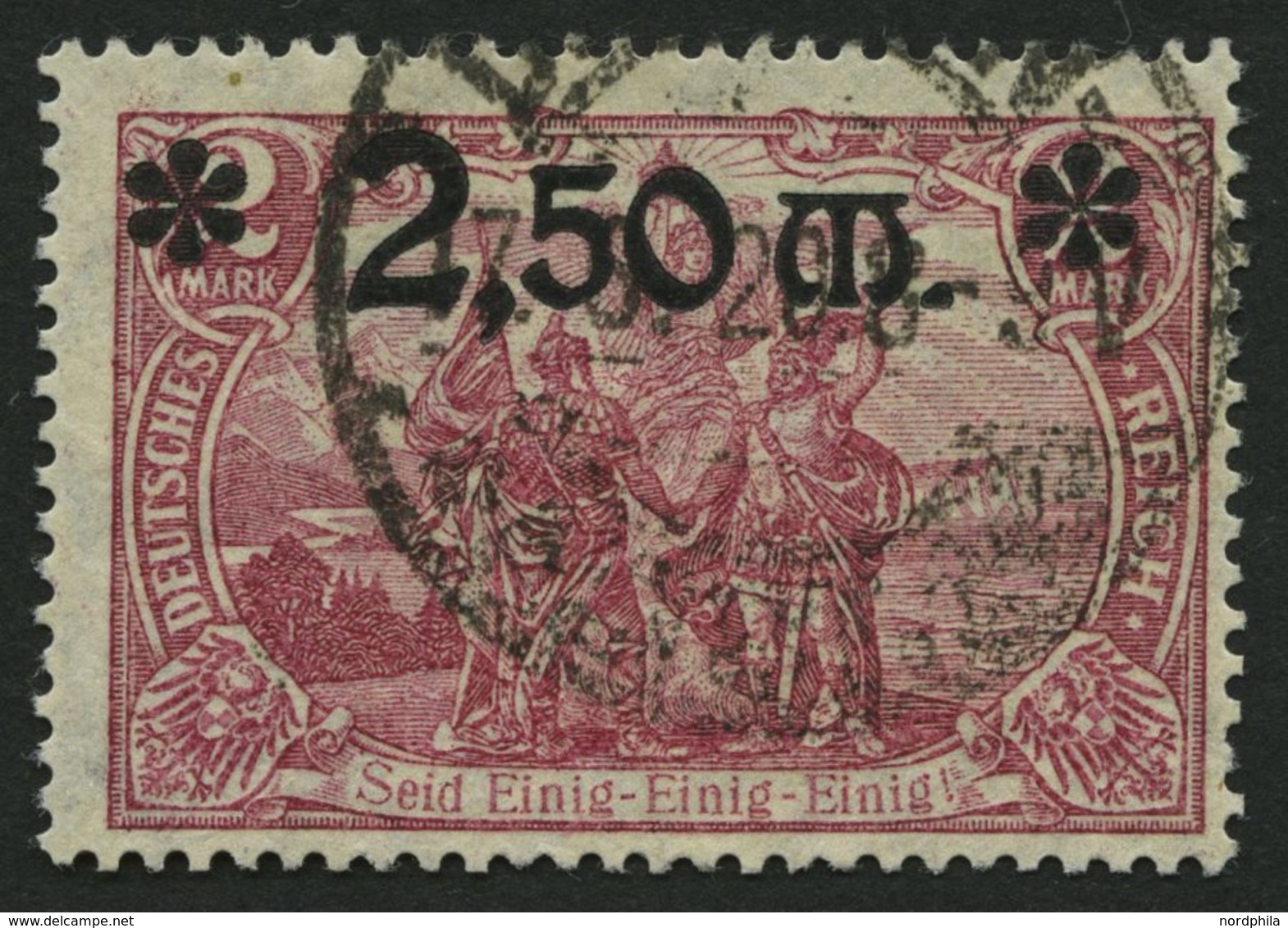 Dt. Reich 118b O, 1920, 2.50 M. Auf 2 M. Lilarosa, Pracht, Gepr. Dr. Oechsner, Mi. 250.- - Used Stamps