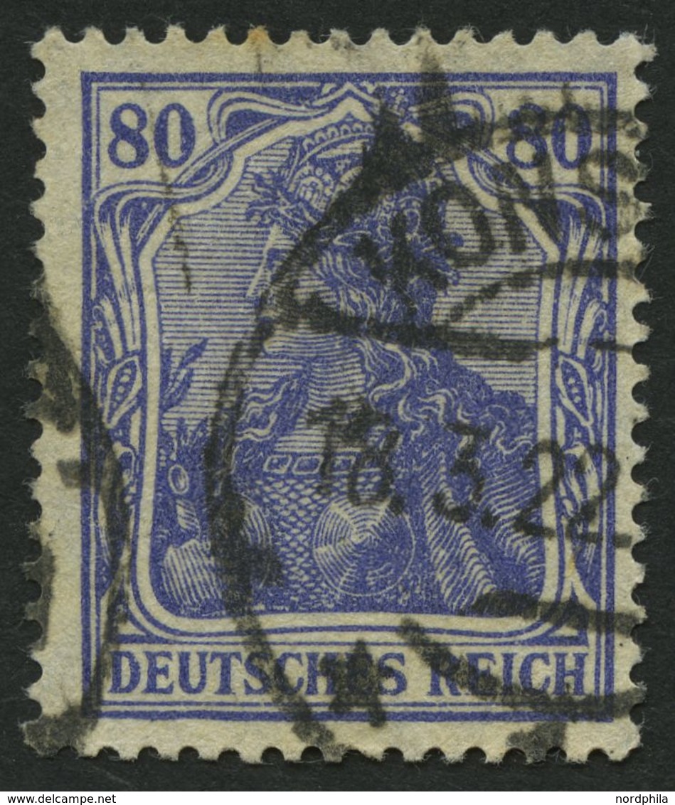 Dt. Reich 149b O, 1921, 80 Pf. Grauultramarin, Pracht, Gepr. Infla, Mi. 100.- - Gebraucht