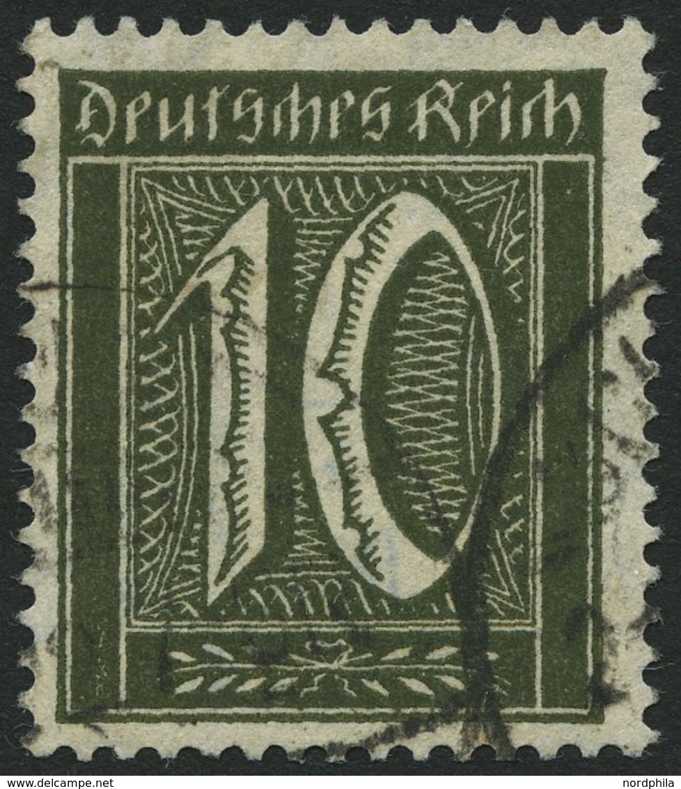 Dt. Reich 159b O, 1921, 10 Pf. Schwarzoliv, Pracht, Gepr. Infla, Mi. 350.- - Usati