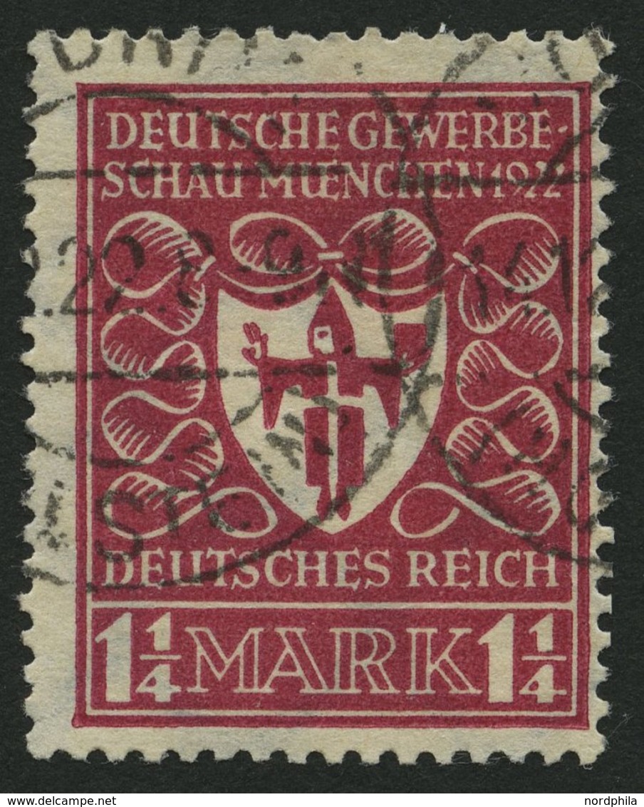 Dt. Reich 199b O, 1922, 11/4 M. Hellilarosa Gewerbeschau, Normale Zähnung, Pracht, Gepr. Infla, Mi. 400.- - Usados
