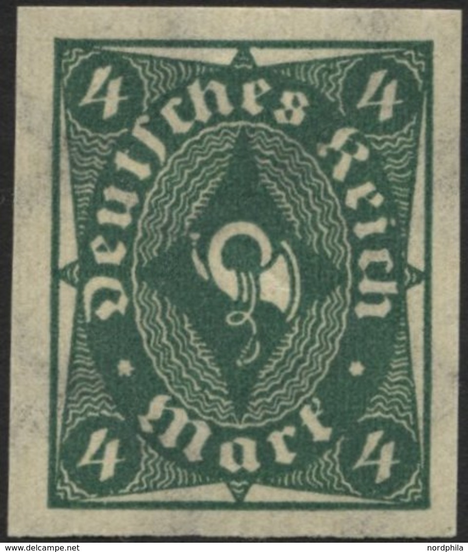 Dt. Reich 226aU **, 1922, 4 M. Dunkelgrün, Ungezähnt, Pracht, Mi. 100.- - Used Stamps