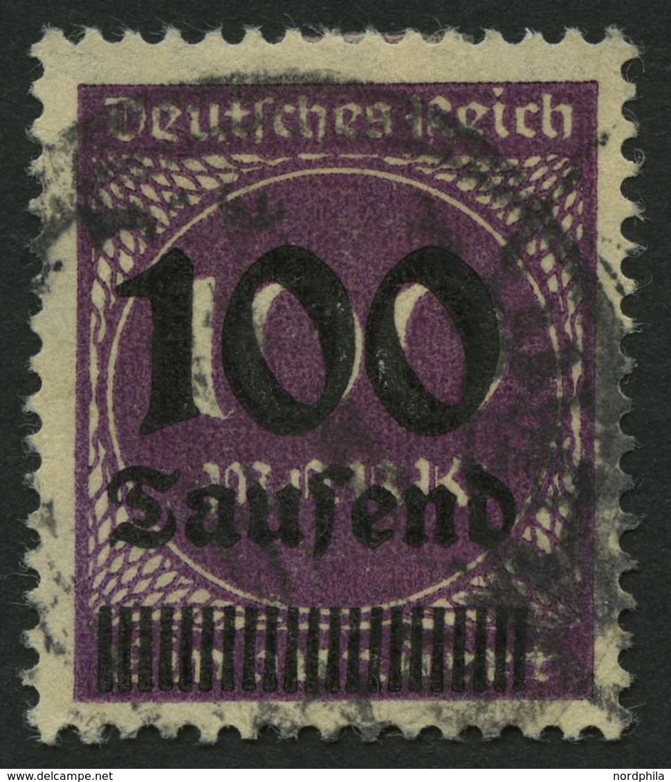 Dt. Reich 289a O, 1923, 100 Tsd. Auf 100 M. Graupurpur, Pracht, Fotobefund Tworek, Mi. 140.- - Usados