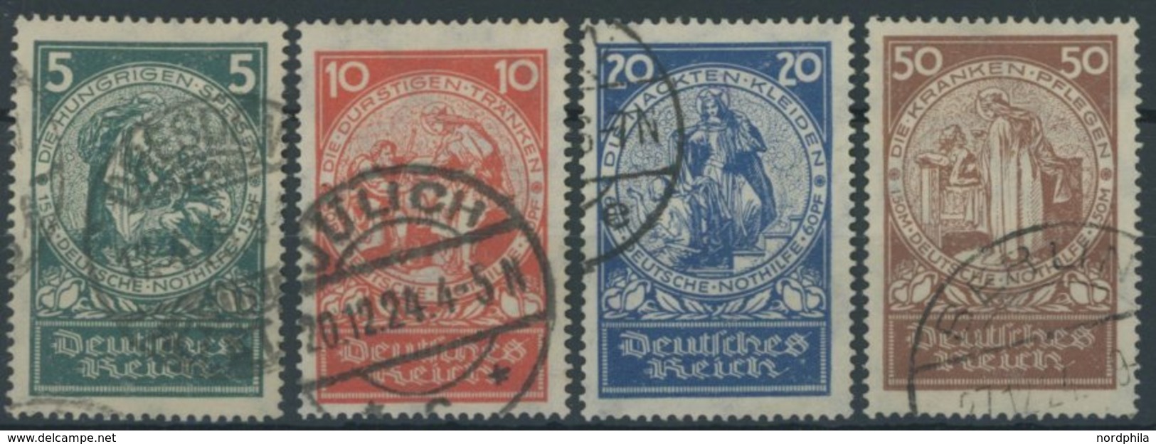 Dt. Reich 351-54 O, 1924, Nothilfe, Prachtsatz, Mi. 100.- - Usados