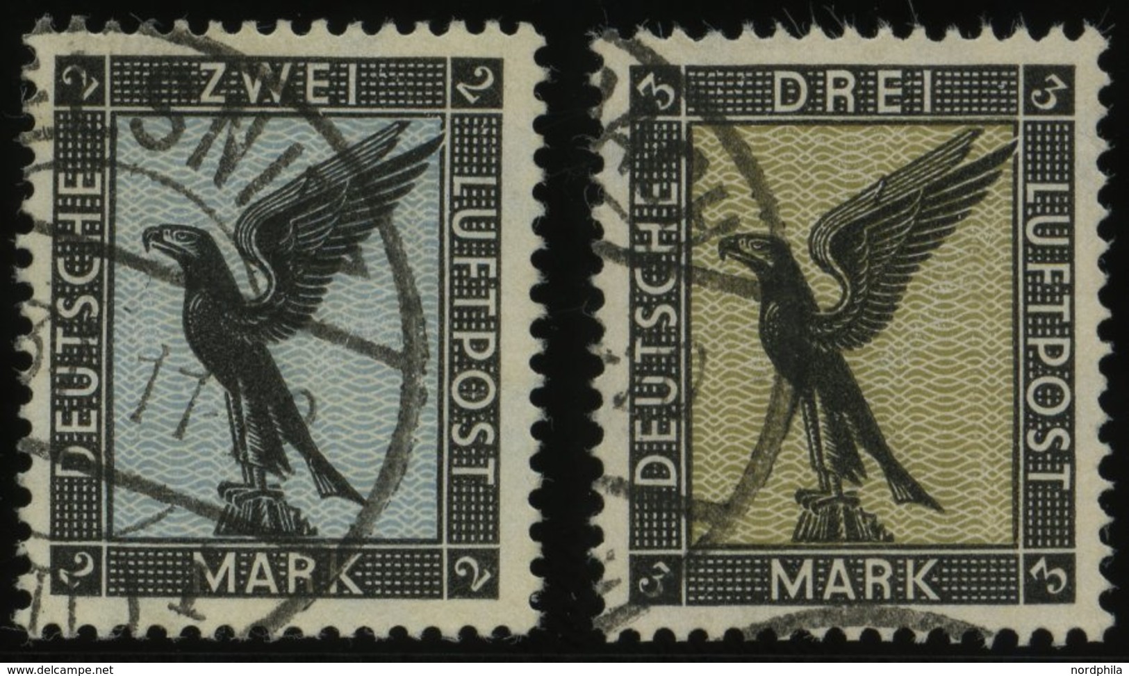 Dt. Reich 383/4 O, 1926, 2 Und 3 M. Adler, 2 Prachtwerte, Mi. 150.- - Used Stamps