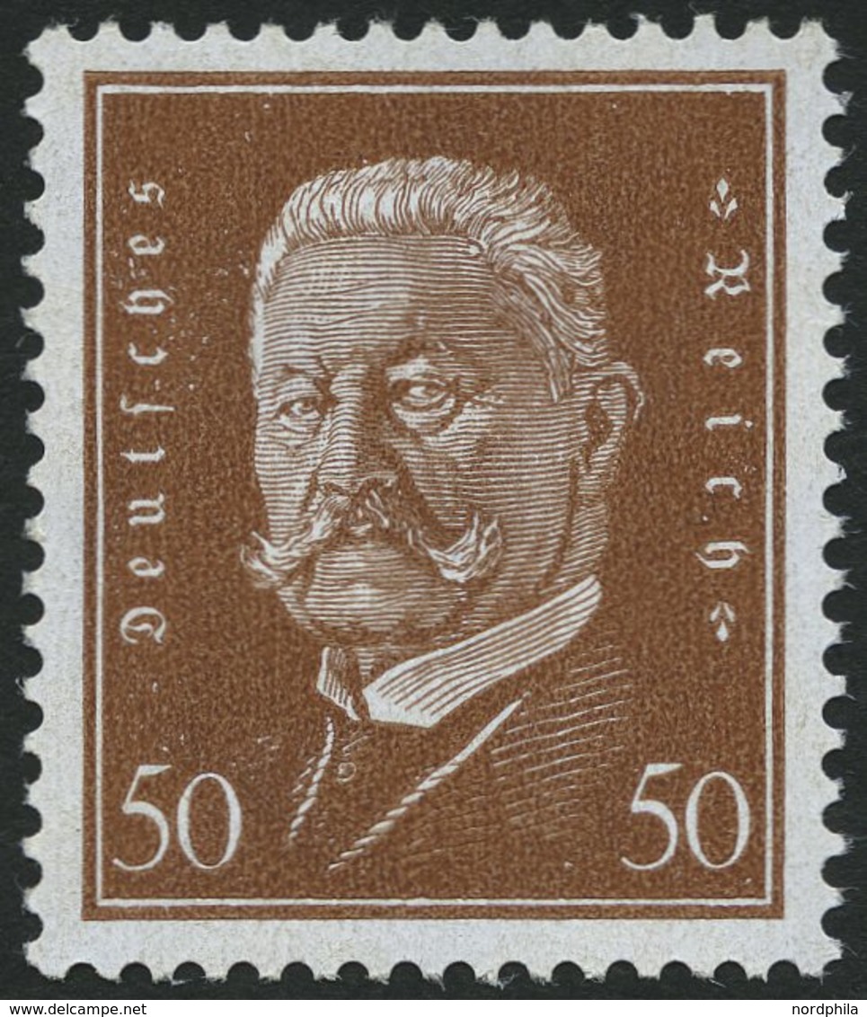 Dt. Reich 420 **, 1928, 50 Pf. Hindenburg, Pracht, Gepr. Schlegel, Mi. 140.- - Usados