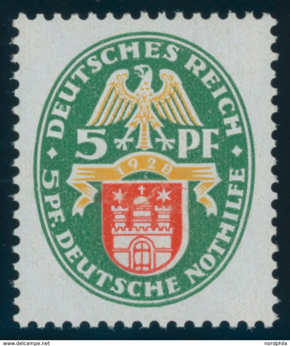 Dt. Reich 425X **, 1928, 5 Pf. Nothilfe, Wz. Stehend, Postfrisch, Pracht, RR!, Unsigniert, Fotoattest H.D. Schlegel: Die - Used Stamps