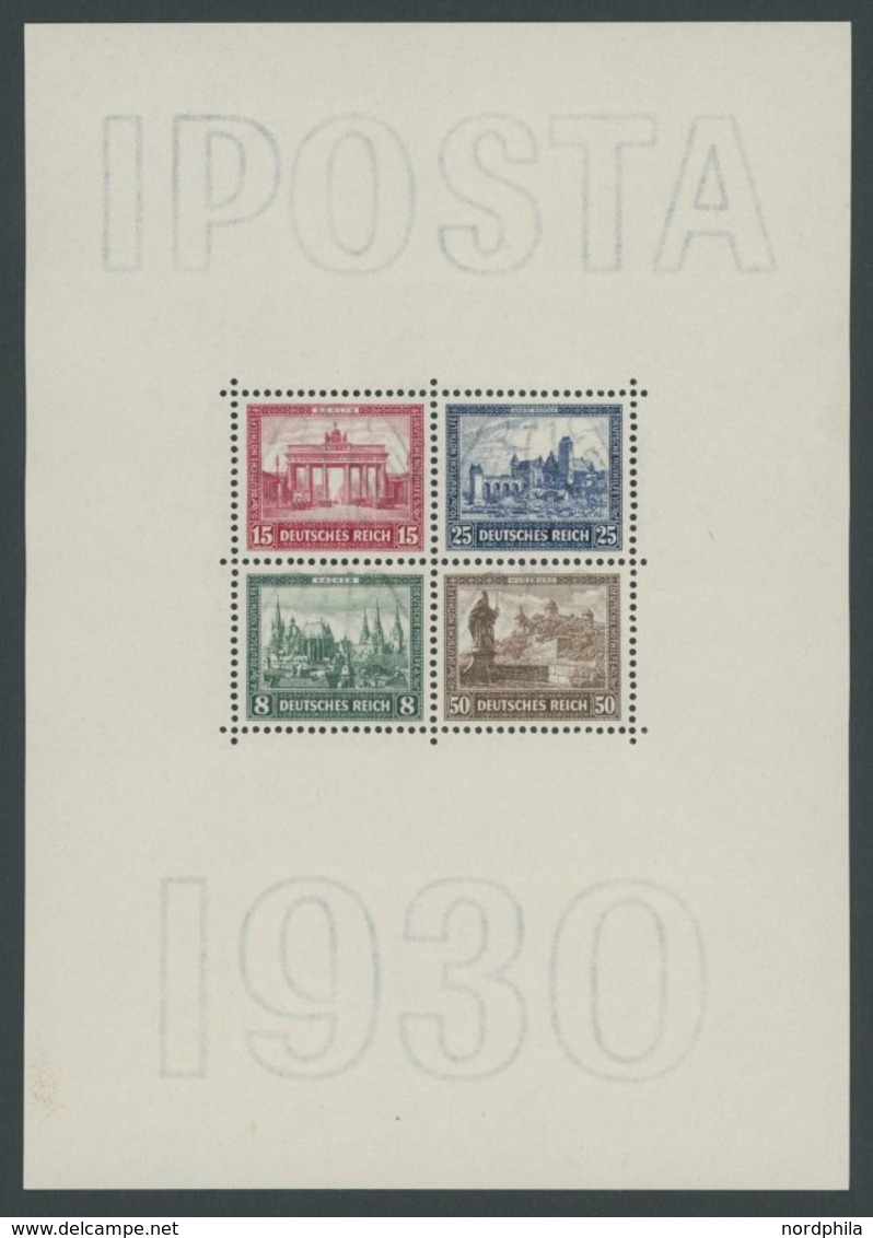 Dt. Reich Bl. 1 **, 1930, Block IPOSTA, Postfrisch, Unsigniert, Fotoattest H.D. Schlegel: Der Linke Blockrand Weist Eine - Used Stamps