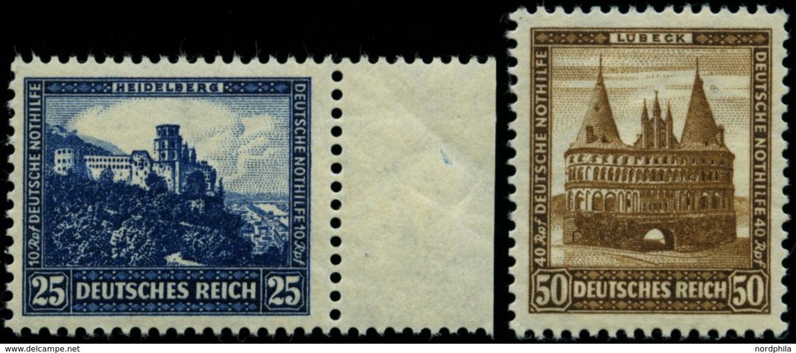 Dt. Reich 461/2 **, 1931, 25 Und 50 Pf. Nothilfe, 2 Prachtwerte, Mi. 235.- - Used Stamps