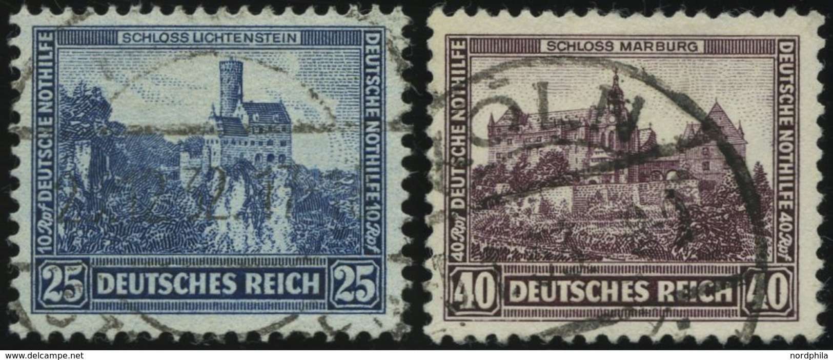 Dt. Reich 477/8 O, 1932, 25 Und 40 Pf. Nothilfe, 2 Werte üblich Gezähnt, Pracht, Mi. 109.- - Used Stamps