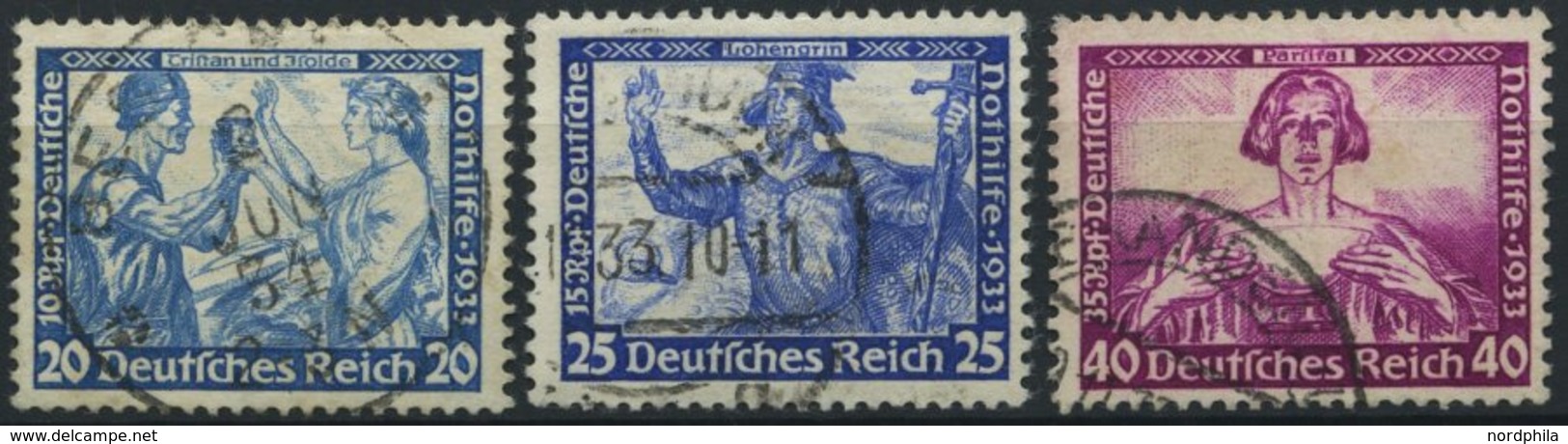 Dt. Reich 505B,506/7A O, 1933, 20, 25 Und 40 Pf. Wagner, 3 Werte üblich Gezähnt, Pracht, Mi. 350.- - Autres & Non Classés