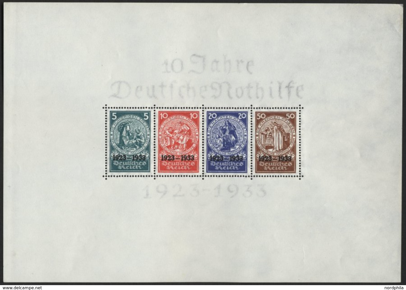 Dt. Reich Bl. 2 **, 1933, Block Nothilfe, Originalgröße, Postfrisch, Gepr. Schlegel (nur 1 Mm Höher Signiert), Mi. 6000. - Autres & Non Classés