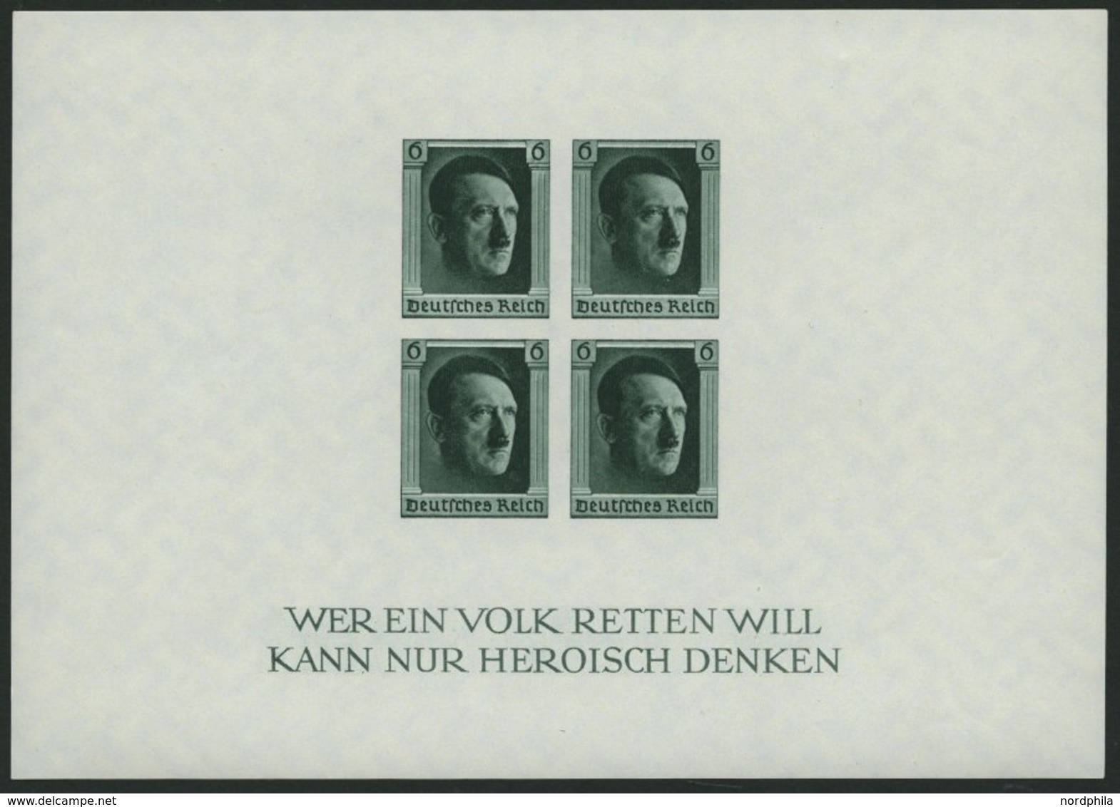 Dt. Reich Bl. 8 **, 1937, Block Hitler Ungezähnt, Pracht, Mi. 210.- - Autres & Non Classés