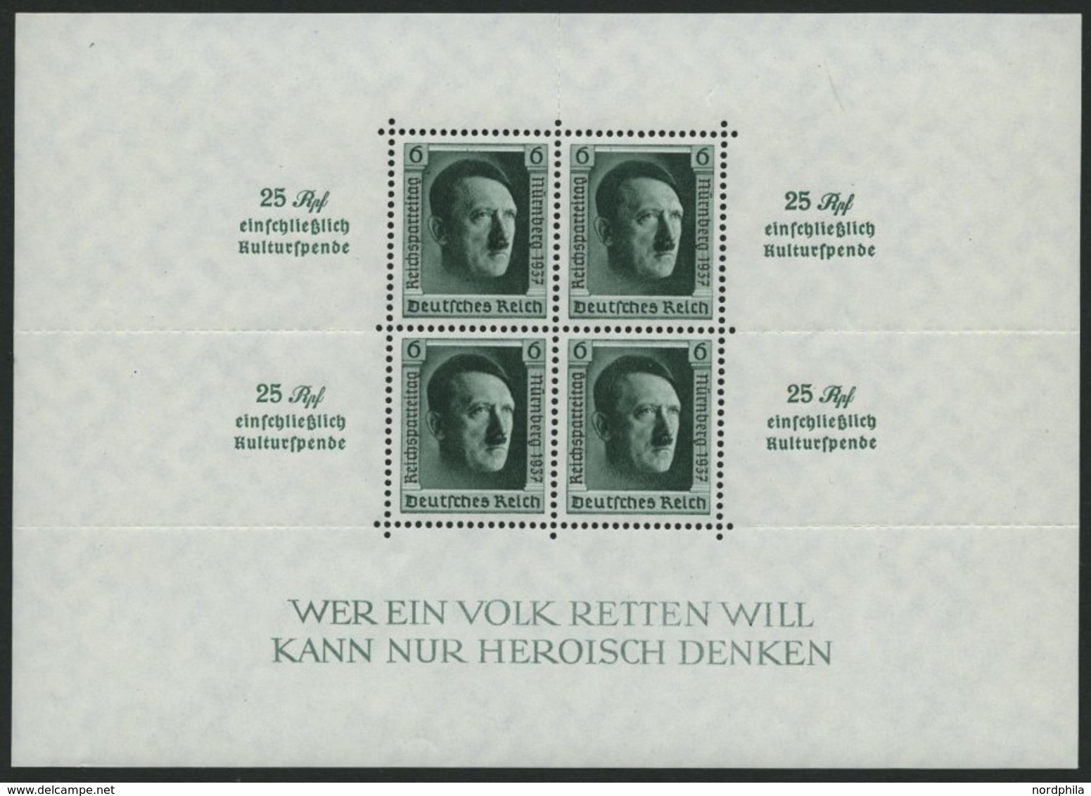 Dt. Reich Bl. 11 **, 1937, Block Reichsparteitag, Pracht, Mi. 320.- - Autres & Non Classés