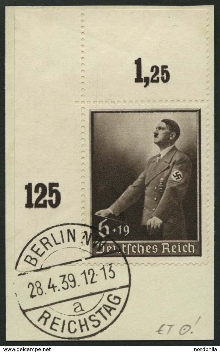 Dt. Reich 694 BrfStk, 1939, 6 Pf. Tag Der Arbeit, Obere Linke Bogenecke, Prachtbriefstück - Autres & Non Classés