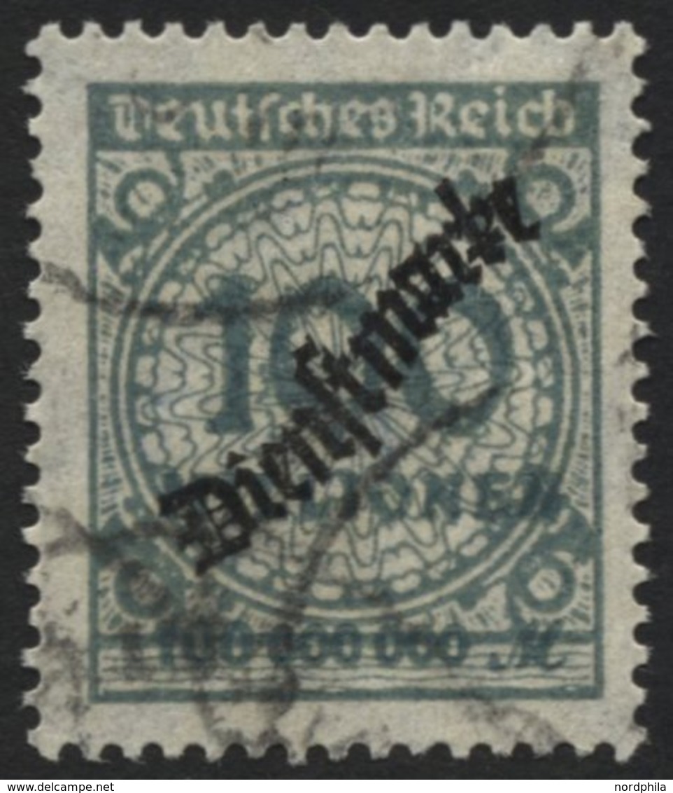 DIENSTMARKEN D 82 O, 1923, 100 Mio. M. Dunkelgrüngrau, Mehrere Stempel, Pracht, Gepr. Infla, Mi. 200.- - Oficial