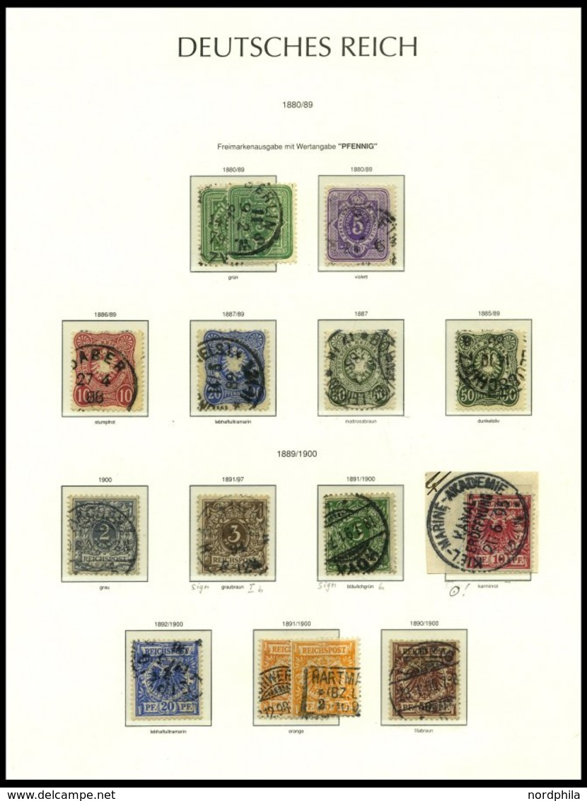 SAMMLUNGEN O, 1872-1918, Fast Nur Gestempelte Saubere Sammlung Dt. Reich Im Leuchtturm Falzlosalbum Mit Zahlreichen Gute - Used Stamps