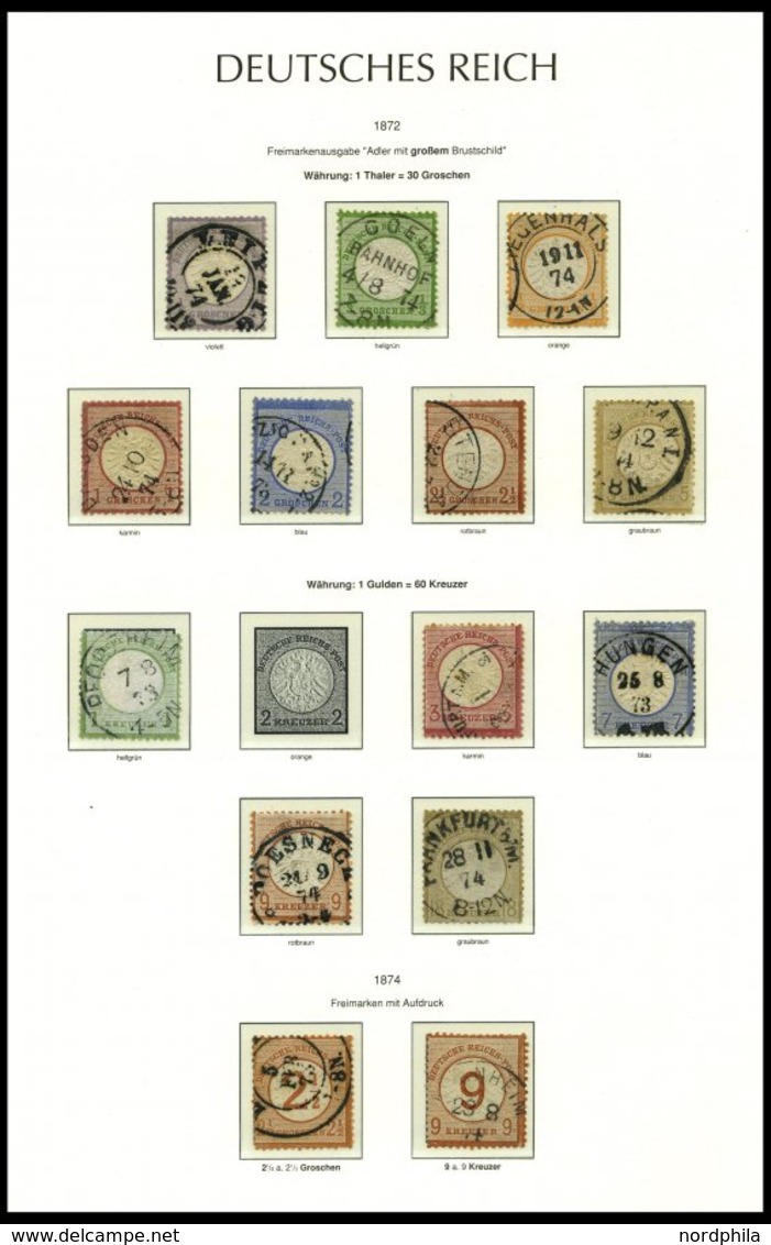 SAMMLUNGEN O, 1872-1917, Saubere Gestempelte Sammlung Dt. Reich Auf Leuchtturm Falzlosseiten Mit Vielen Guten Werten, U. - Used Stamps