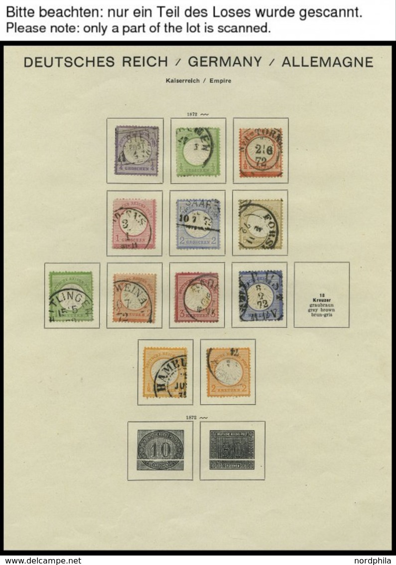 SAMMLUNGEN O, 1872-1922, Alter, Fast Nur Gestempelter Sammlungsteil Dt. Reich Mit Einigen Besseren Werten In Stark Unter - Used Stamps