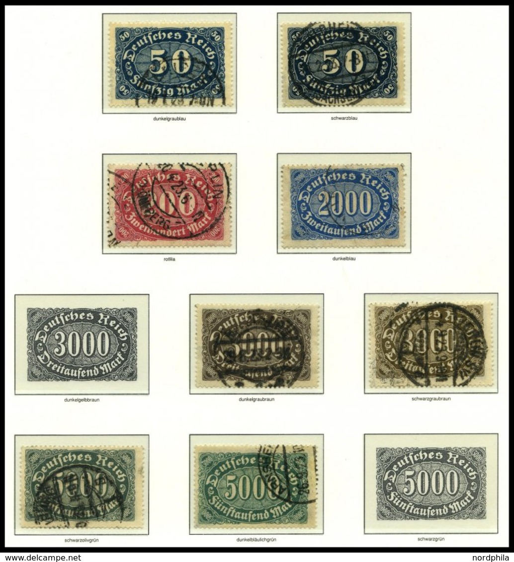SAMMLUNGEN O, 1919-23, Gestempelte Saubere Sammlung Inflation Mit Mittleren Werten Auf Leuchtturm Falzlosseiten, Feinst/ - Usati