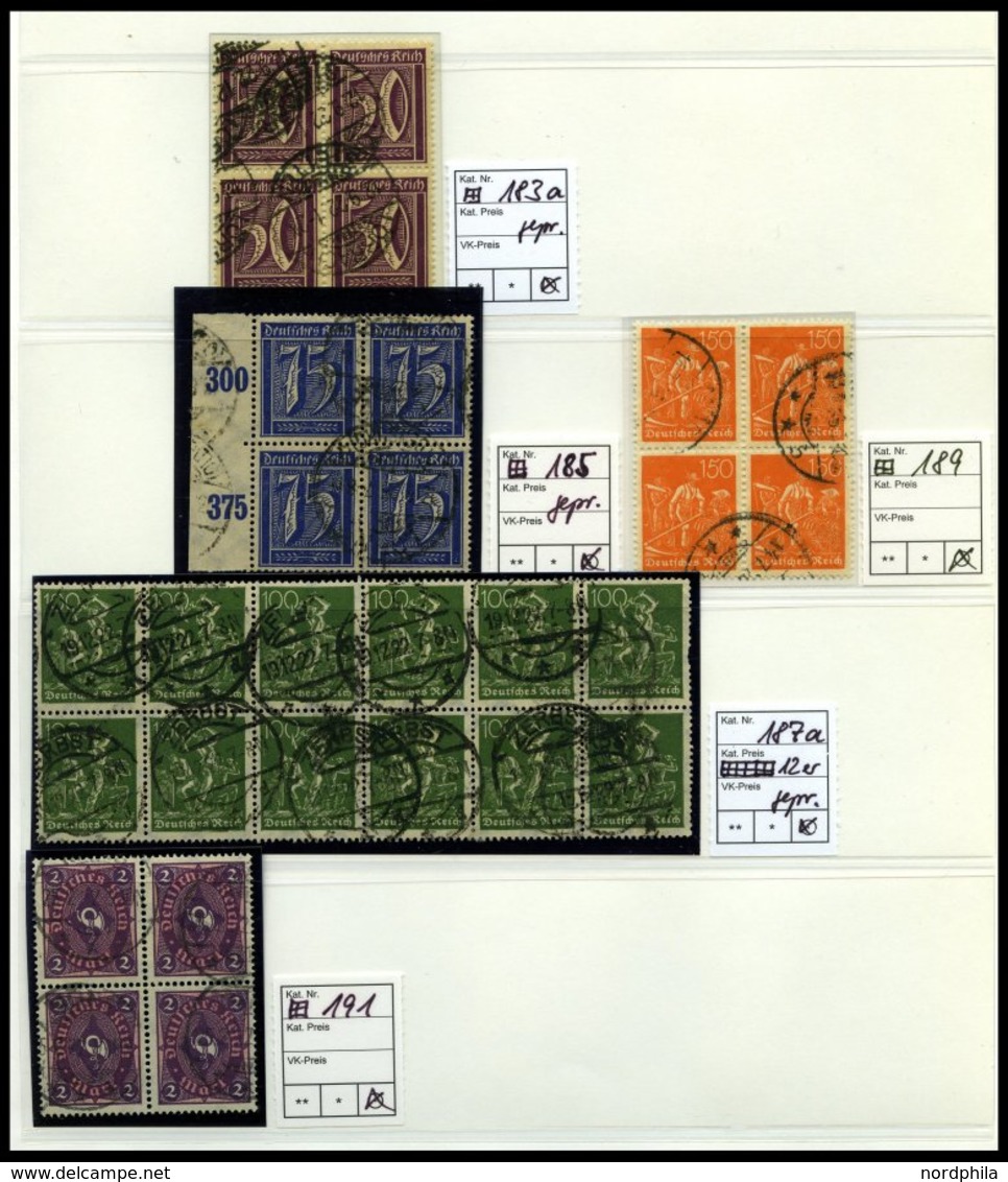 SAMMLUNGEN O,BrfStk,Brief , 1916-22, Saubere Sammlung Inflation, Spezialisiert Mit Platten- Und Walzendrucken, Waagerech - Oblitérés