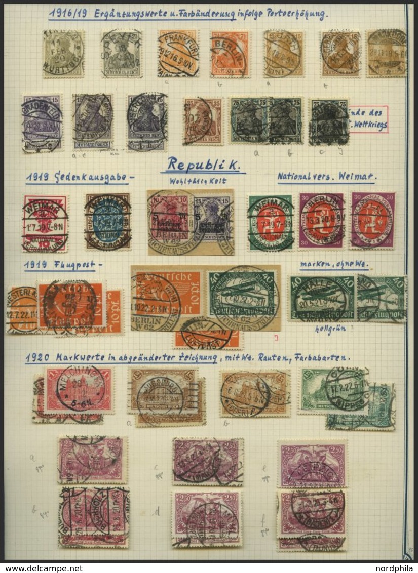 SAMMLUNGEN O,Brief , Alte, Fast Nur Gestempelte Interessante Sammlung Inflation Mit Einigen Guten Mittleren Werten Und B - Used Stamps