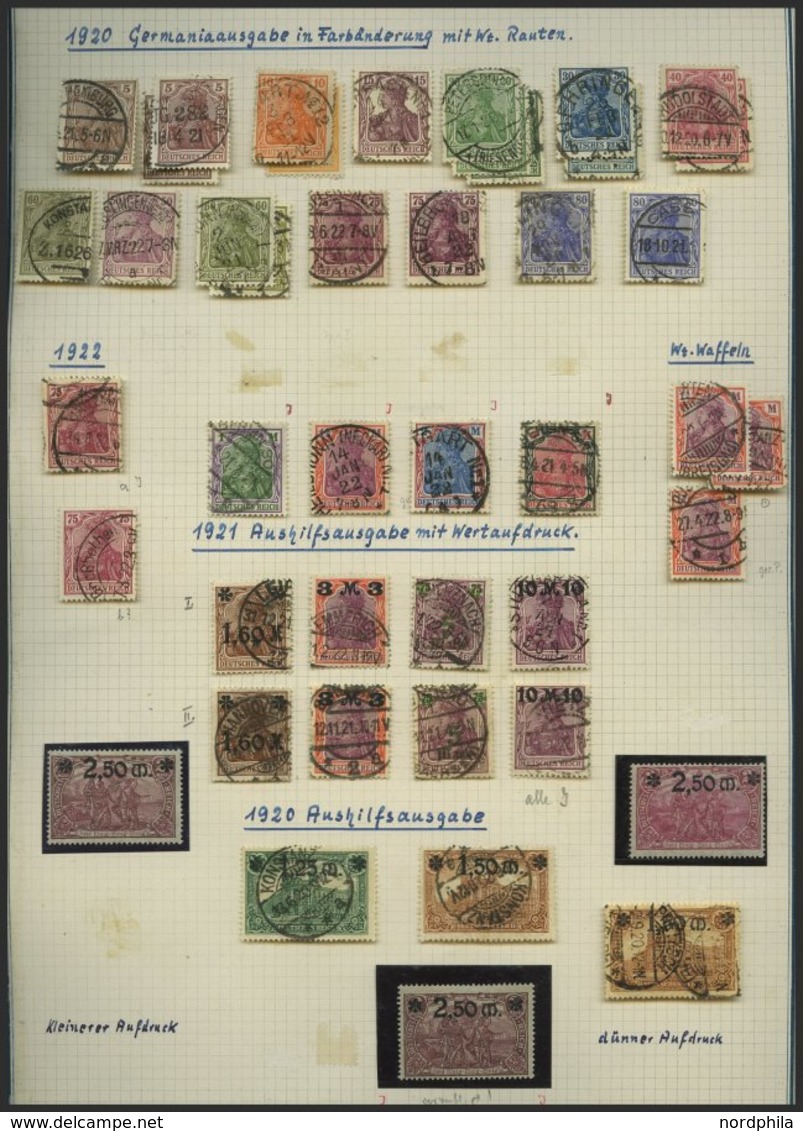 SAMMLUNGEN O,Brief , Alte, Fast Nur Gestempelte Interessante Sammlung Inflation Mit Einigen Guten Mittleren Werten Und B - Used Stamps