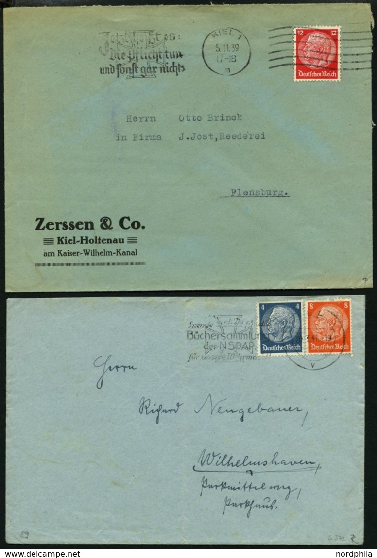 SAMMLUNGEN 1922-45, Reichhaltige Stempelsammlung Kieler Maschinenstempel Mit Werbeeinsätzen, Insgesamt 156 Belege Mit Vi - Oblitérés