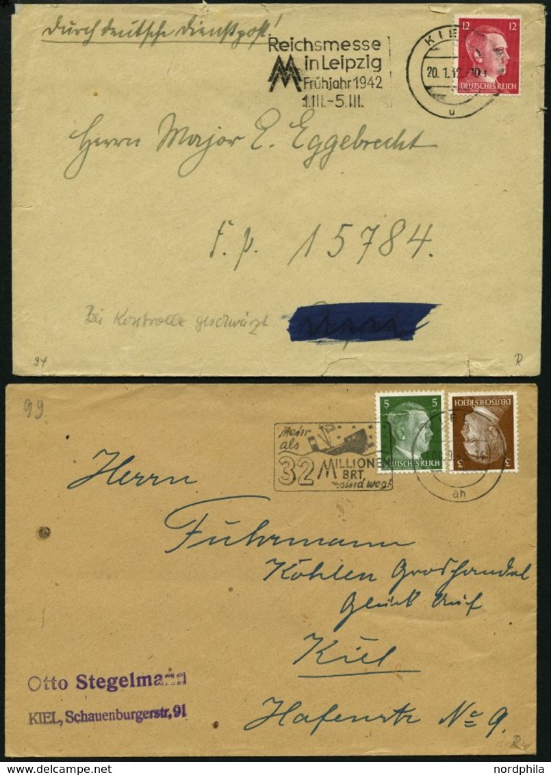 SAMMLUNGEN 1922-45, Reichhaltige Stempelsammlung Kieler Maschinenstempel Mit Werbeeinsätzen, Insgesamt 156 Belege Mit Vi - Usados