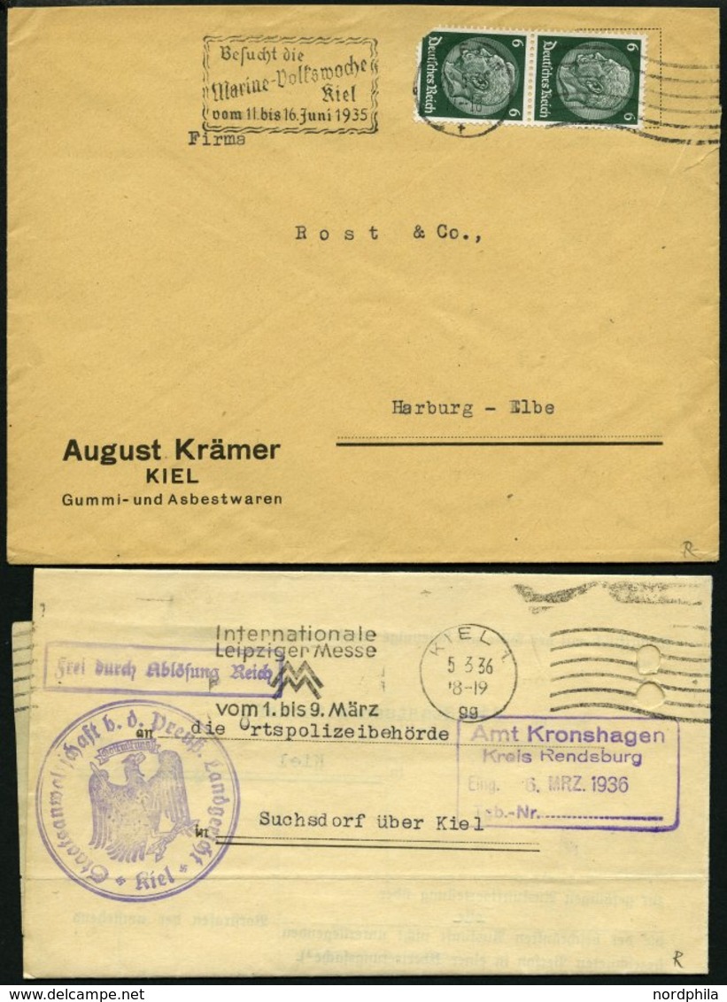 SAMMLUNGEN 1922-45, reichhaltige Stempelsammlung Kieler Maschinenstempel mit Werbeeinsätzen, insgesamt 156 Belege mit vi