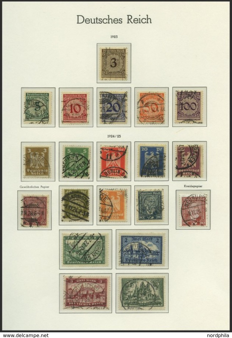 SAMMLUNGEN O, Gestempelte Sammlung Dt. Reich Von 1923-32 Auf Leuchtturmseiten Mit Guten Mittleren Ausgaben, Feinst/Prach - Usados