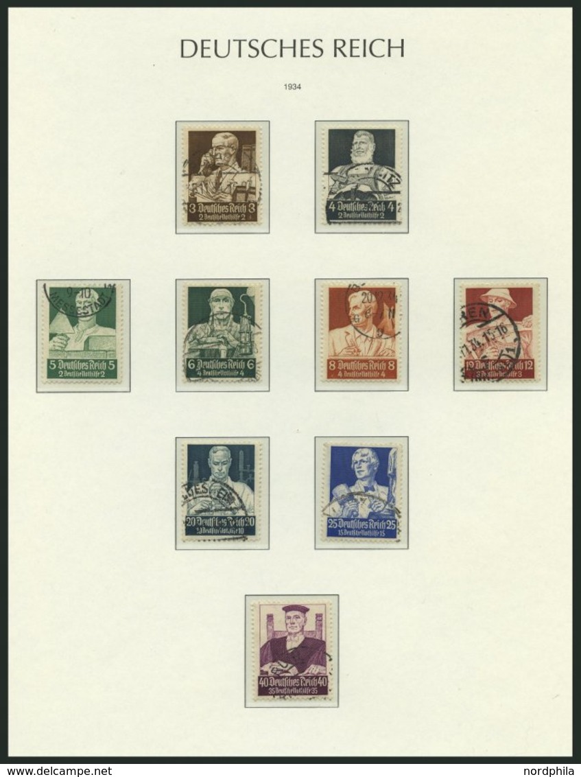 SAMMLUNGEN O,BrfStk,Brief , 1932-45, Saubere Gestempelte Sammlung Dt. Reich Im Leuchtturm Falzlosalbum, Bis Auf Bl. 2, 3 - Usados