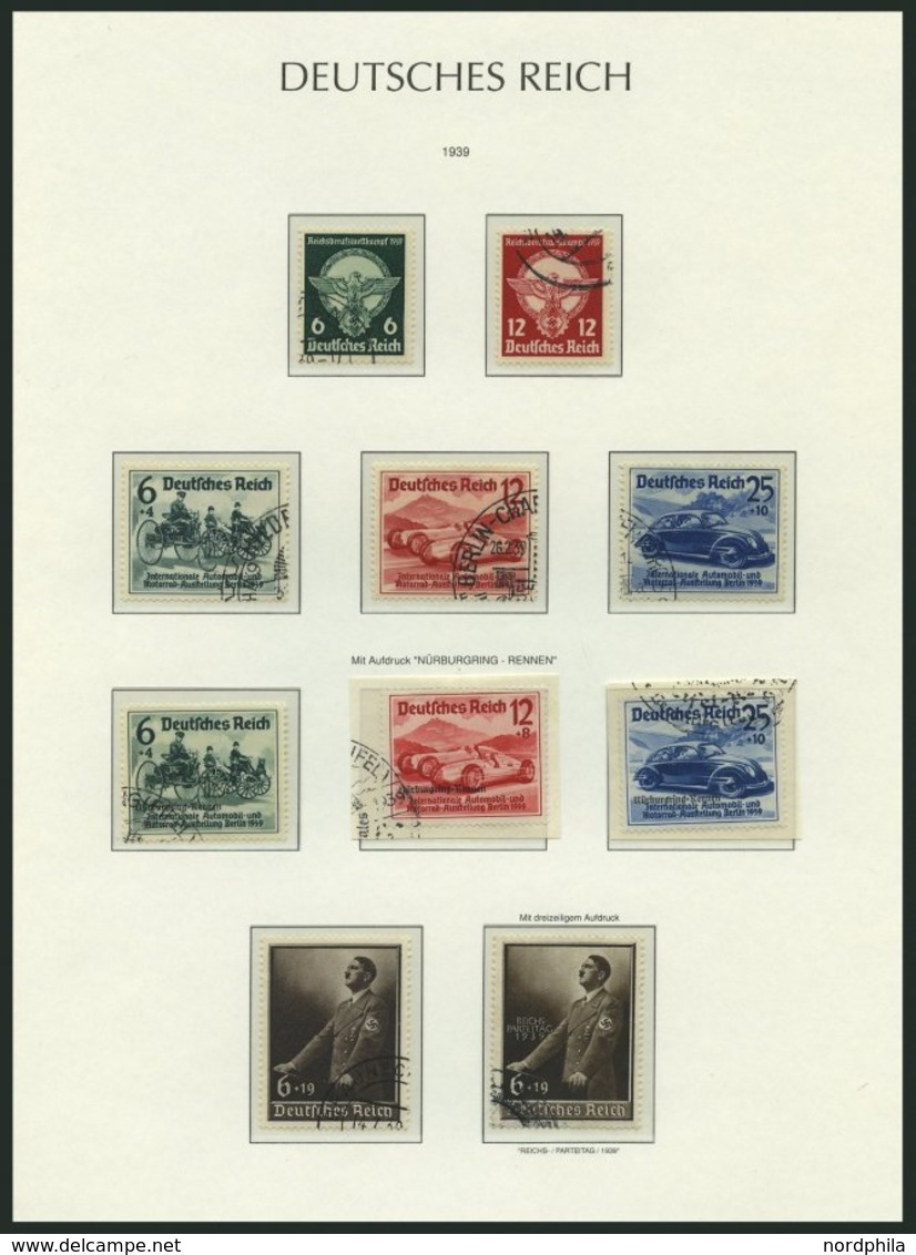 SAMMLUNGEN O,BrfStk,Brief , 1932-45, Saubere Gestempelte Sammlung Dt. Reich Im Leuchtturm Falzlosalbum, Bis Auf Bl. 2, 3 - Usati