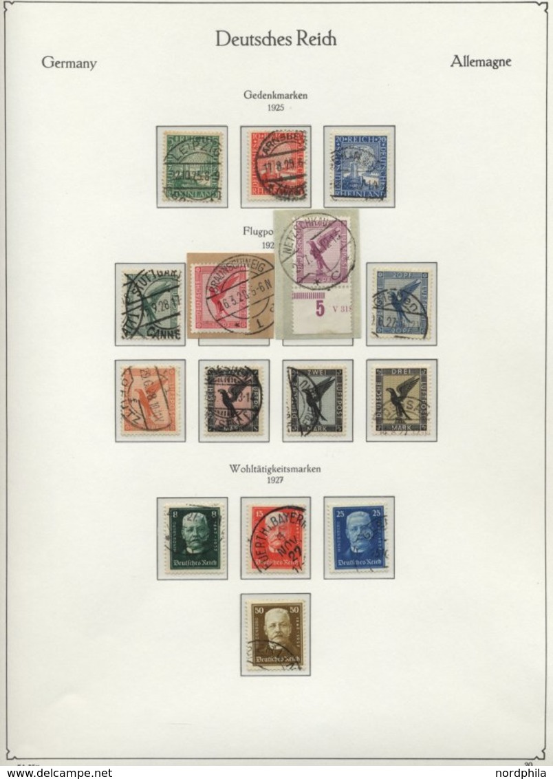 SAMMLUNGEN, LOTS O,BrfStk, BRIEF, Schöne Gestempelte Sammlung Dt. Reich Von 1923-32 Auf KA-BE-Falzlosseiten, Bis Auf Mi. - Usati