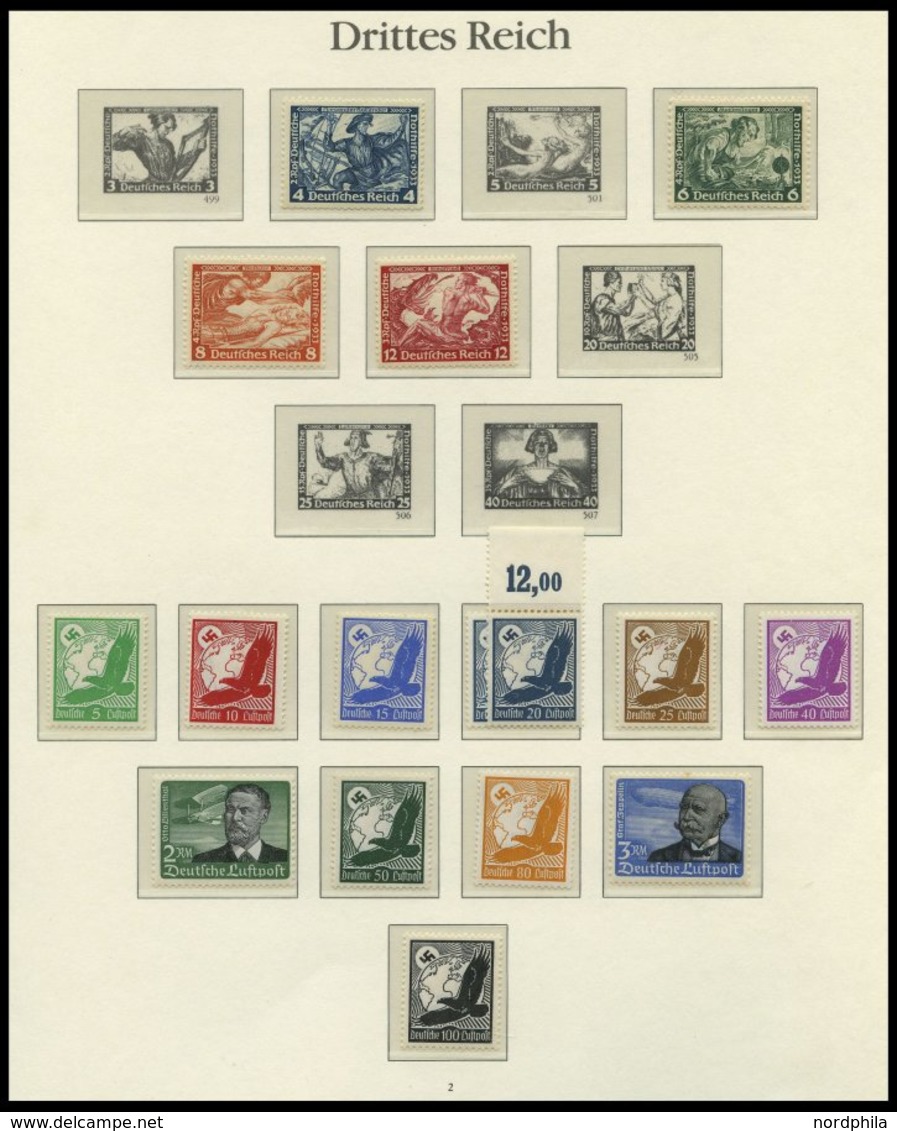 SAMMLUNGEN **, 1933-49 Bis Auf Ganz Wenige Ausnahmen Saubere Postfrische Sammlung Im Borek Falzlosalbum, Ab 1934 Bis Auf - Used Stamps