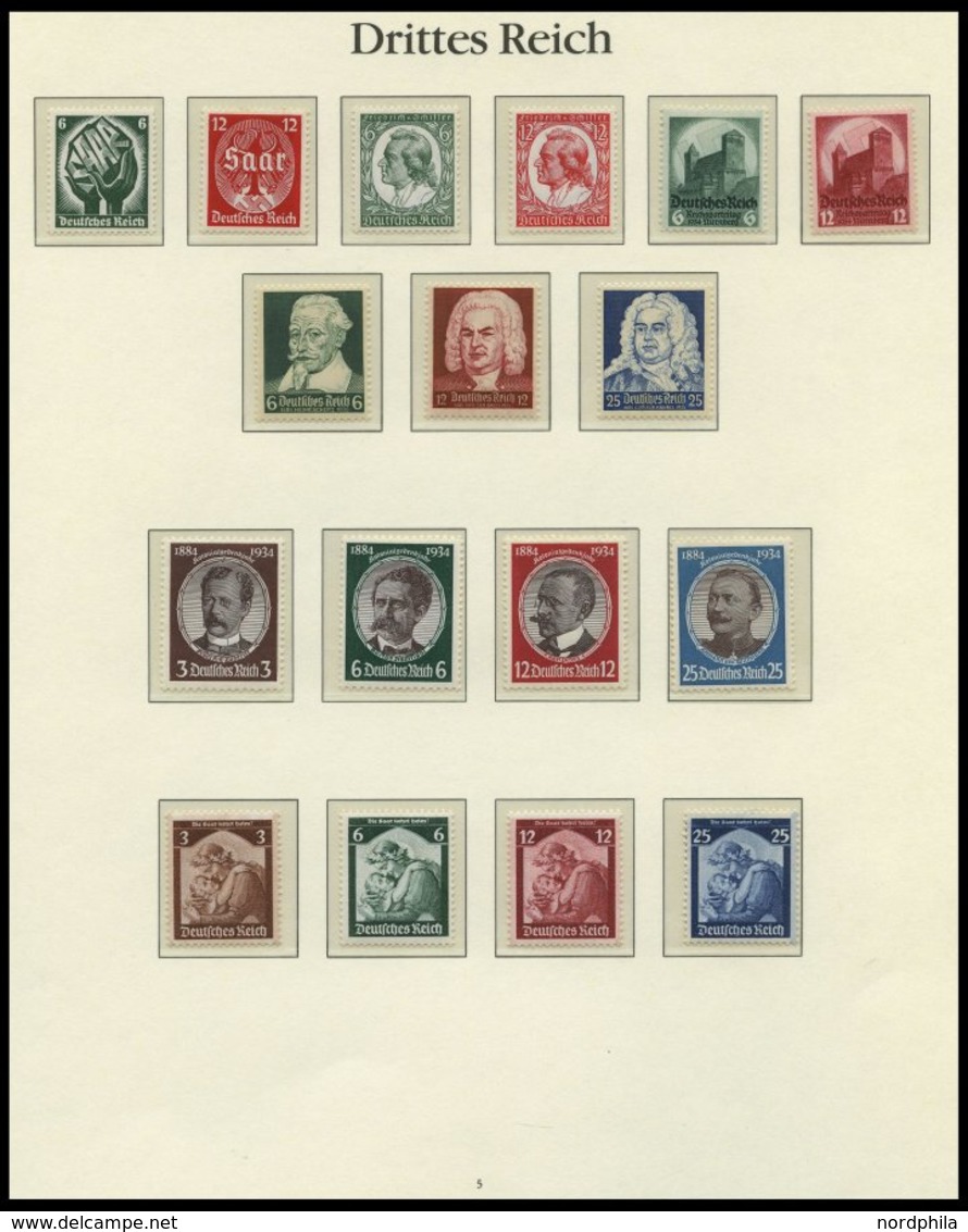 SAMMLUNGEN **, 1933-49 Bis Auf Ganz Wenige Ausnahmen Saubere Postfrische Sammlung Im Borek Falzlosalbum, Ab 1934 Bis Auf - Oblitérés